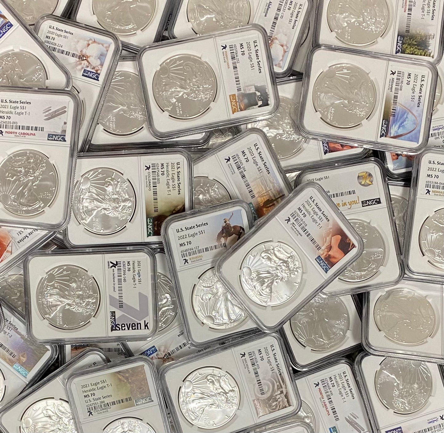 Silver Eagle United States Series Grab Bag - NGC MS70 - CoinsTV