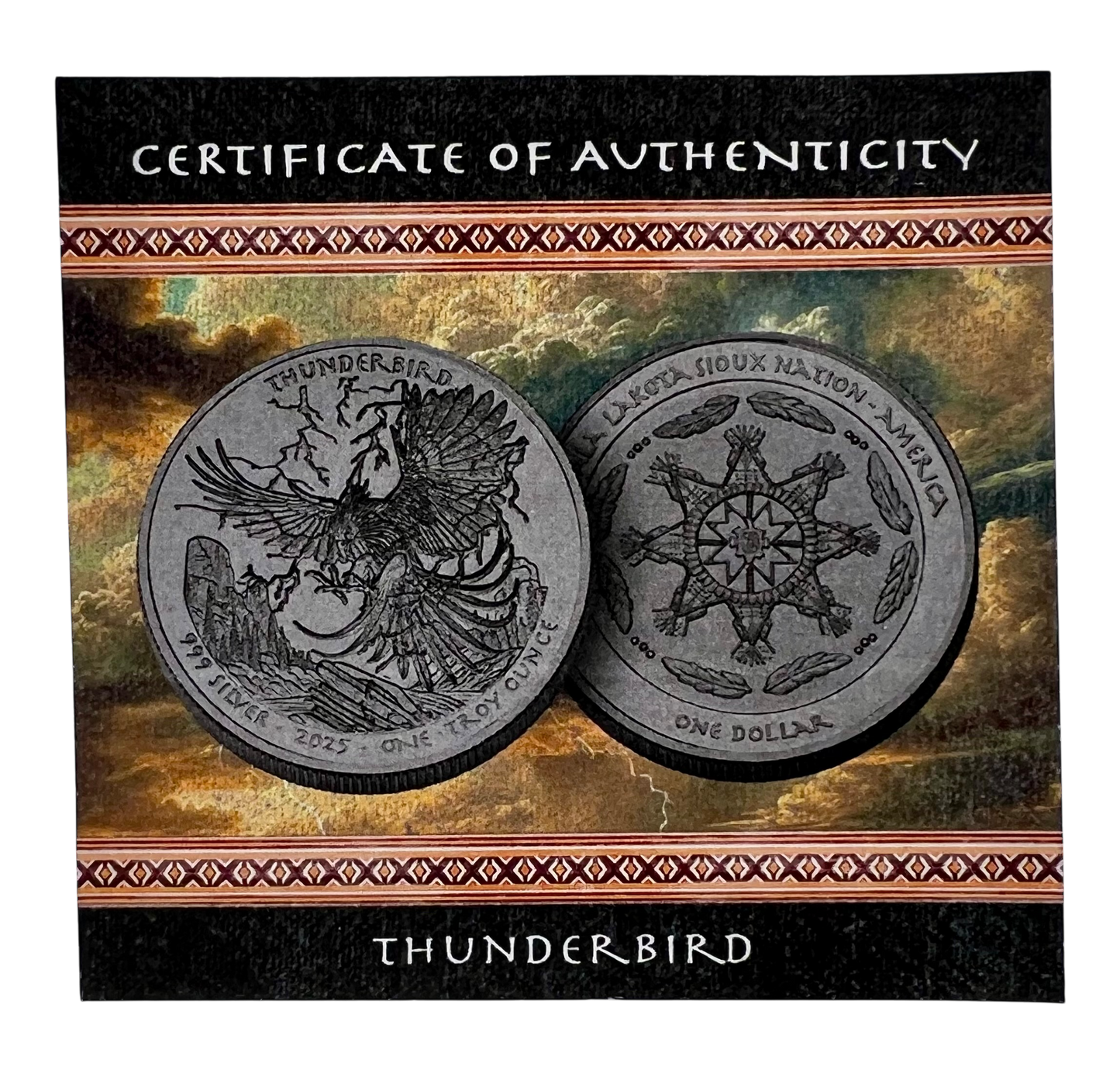 2025 Sioux Nation Thunderbird Black Proof 1 Oz Silver Coin - CoinsTV