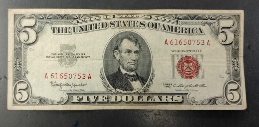 Last Ever Red Seal $5 Notes
