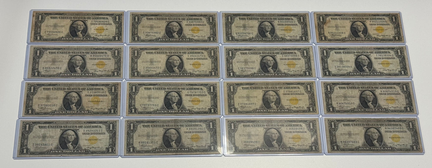 1935 World War II Emergency Silver Certificate - $1 North Africa Yellow Seal Currency Note