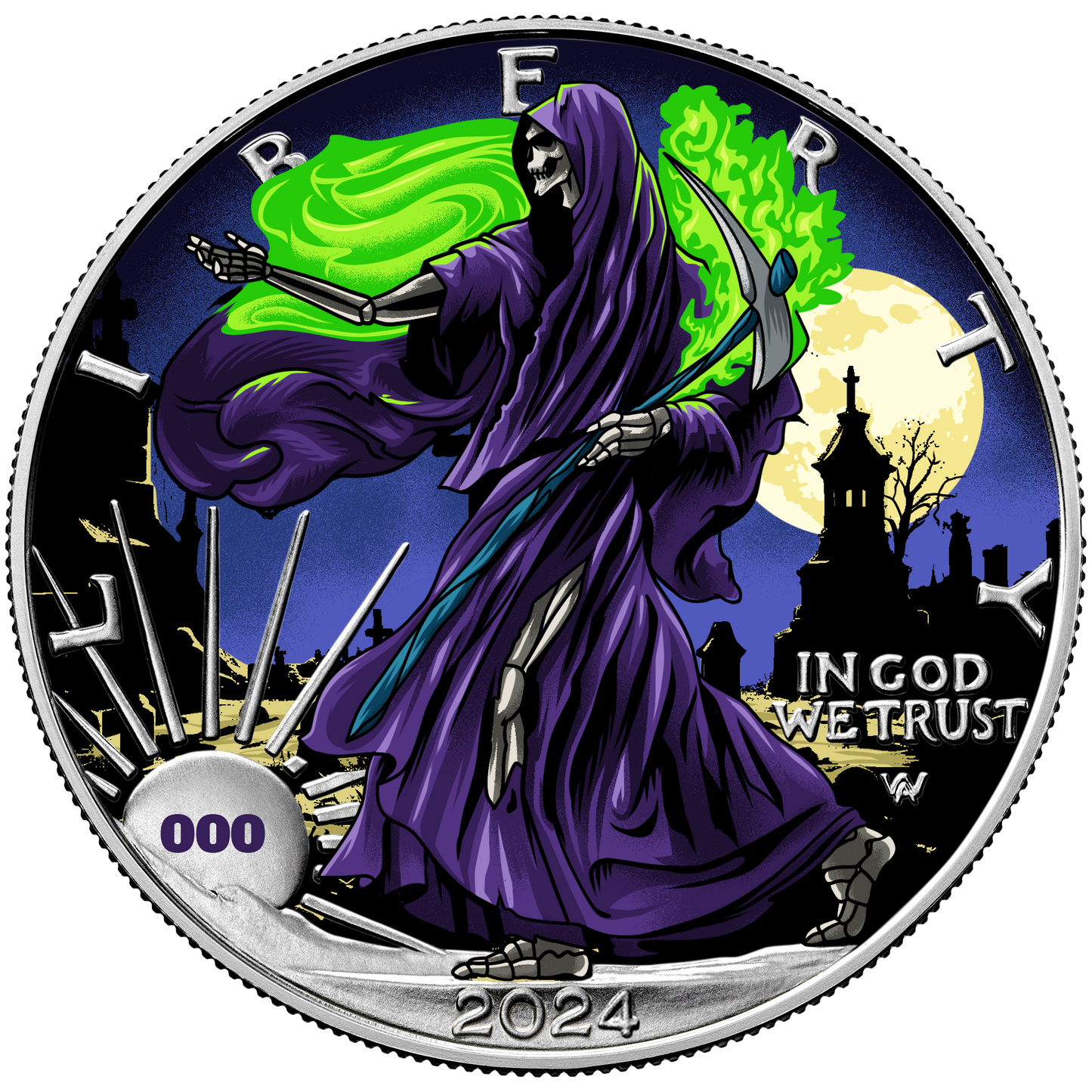 2024 Chromatics Halloween Grim Reaper Eagle - CoinsTV