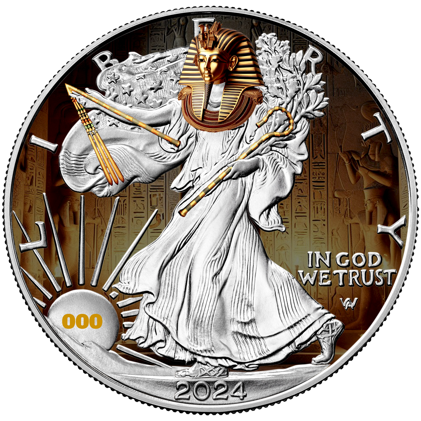 2024 Chromatics King Tutankhamen Silver Eagle - CoinsTV