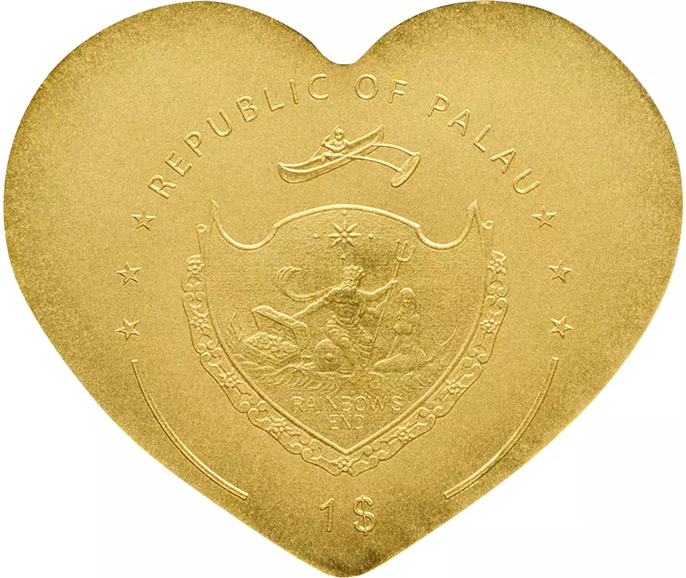 2021 Palau Little Treasure Heart 0.5 Gram .9999 Gold - CoinsTV