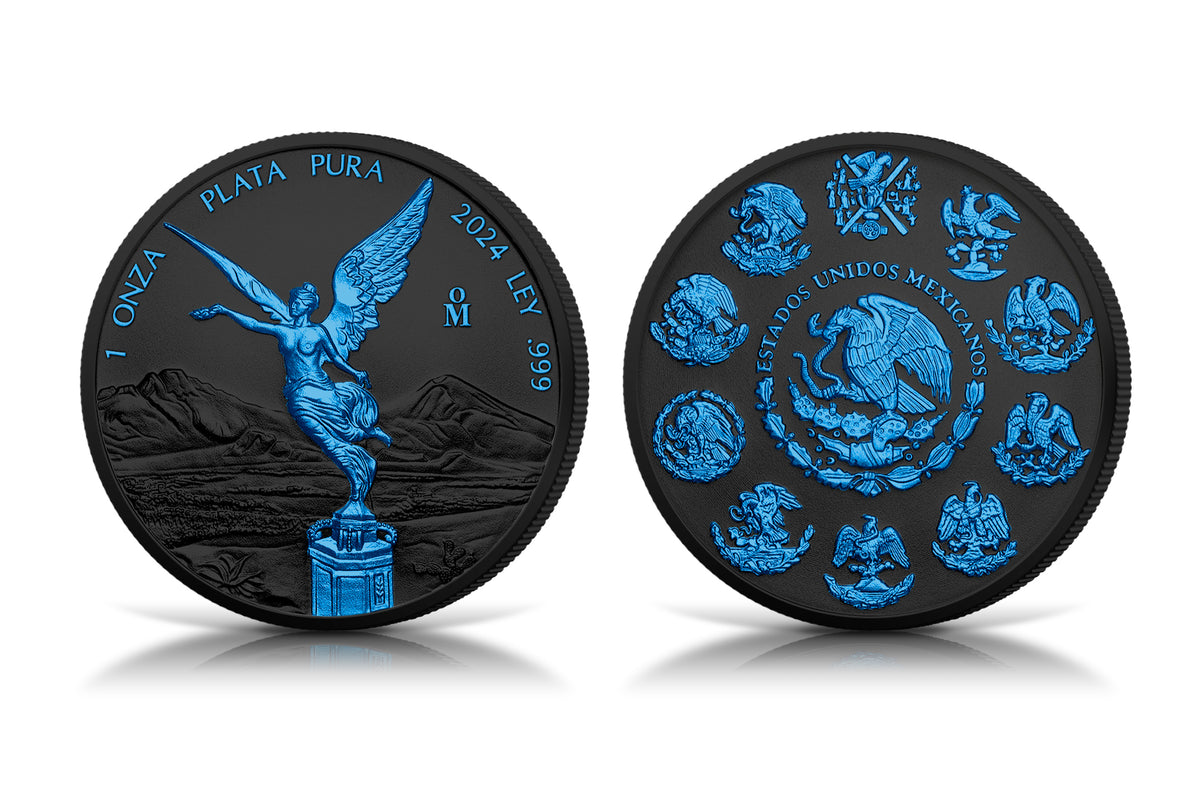2024 Mexico Libertad Black Platinum Ice Edition 1 oz Silver Coin