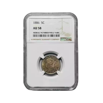 1886 Liberty Head Nickel - NGC AU58