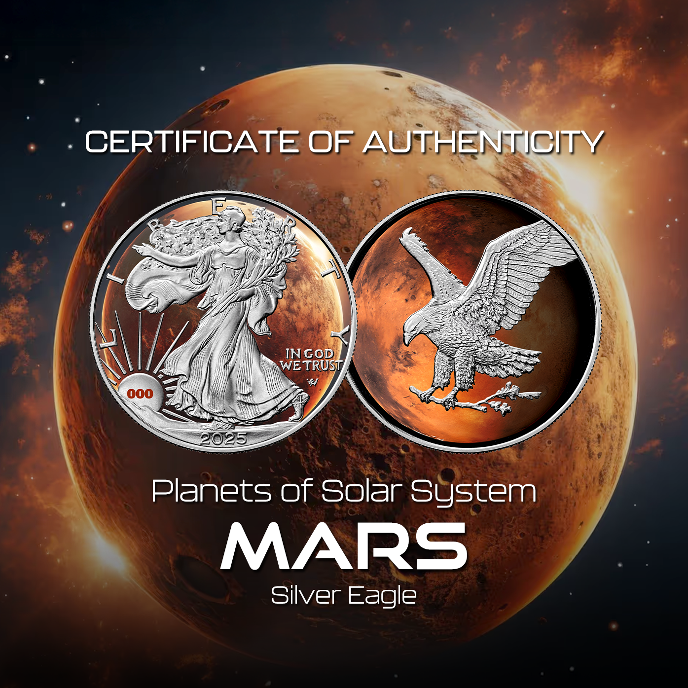 2025 Mars Silver Eagle - Planets of the Solar System Series