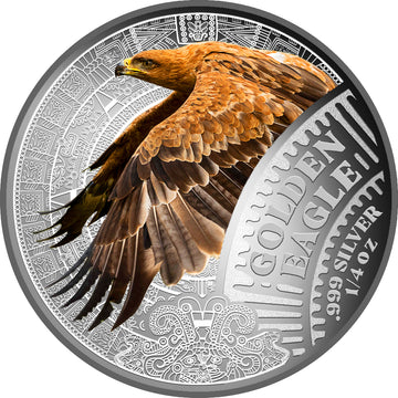 2026 Cameroon Mexican Cinco Grandes Golden Eagle 1/4 oz Silver Coin in Card - CoinsTV