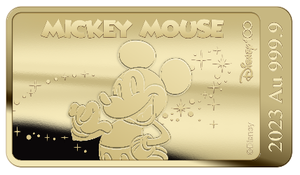 2023 Solomon Islands Disney Mickey Mouse 1/100 oz Gold Bar