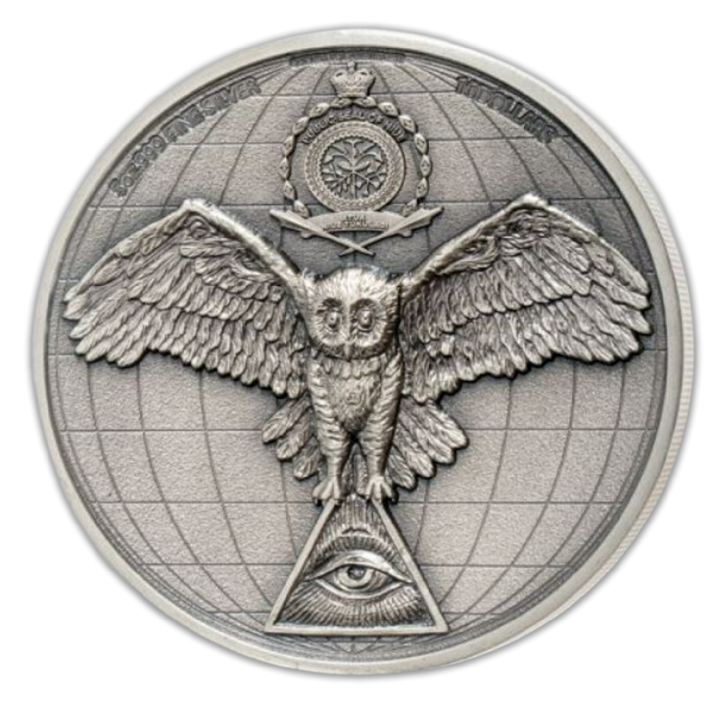2022 Niue 5 oz Antiqued Silver Eye of Providence Ultra High Relief NGC MS70 First Day of Issue