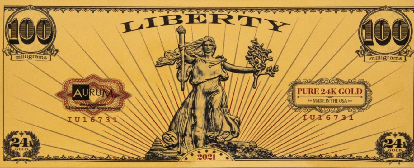 Lady Liberty Aurum 1/10 gram Gold Note