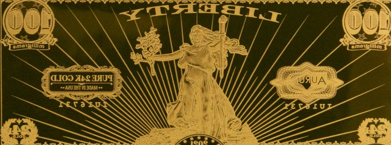 Lady Liberty Aurum 1/10 gram Gold Note