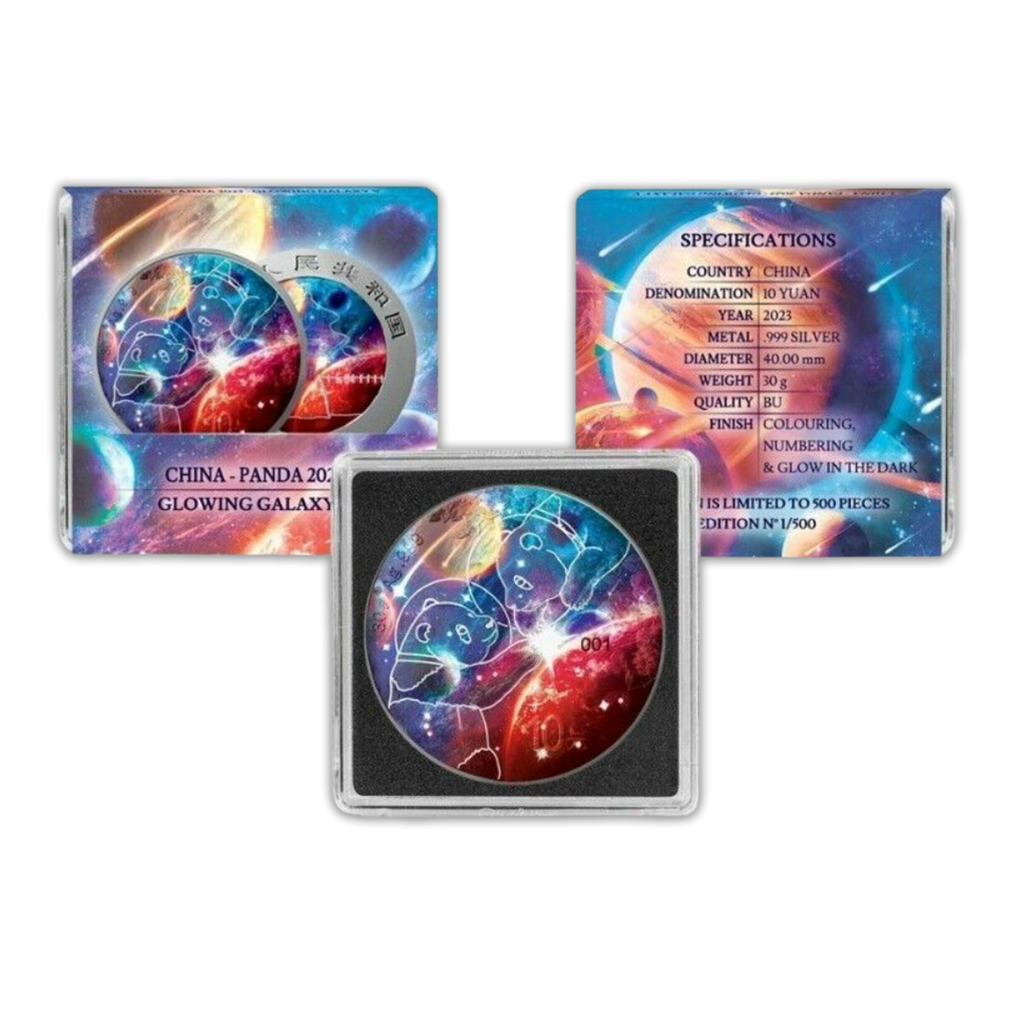 2023 Panda Glowing Galaxy 1 oz Silver - China Mint