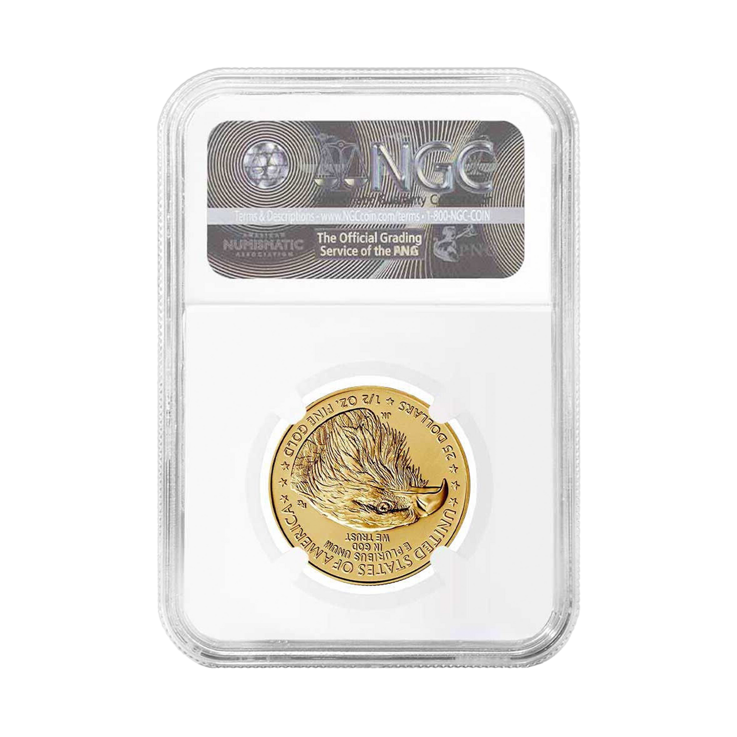 2025 $25 Gold Eagle in God We Trust Label - NGC MS70 Early Releases - CoinsTV