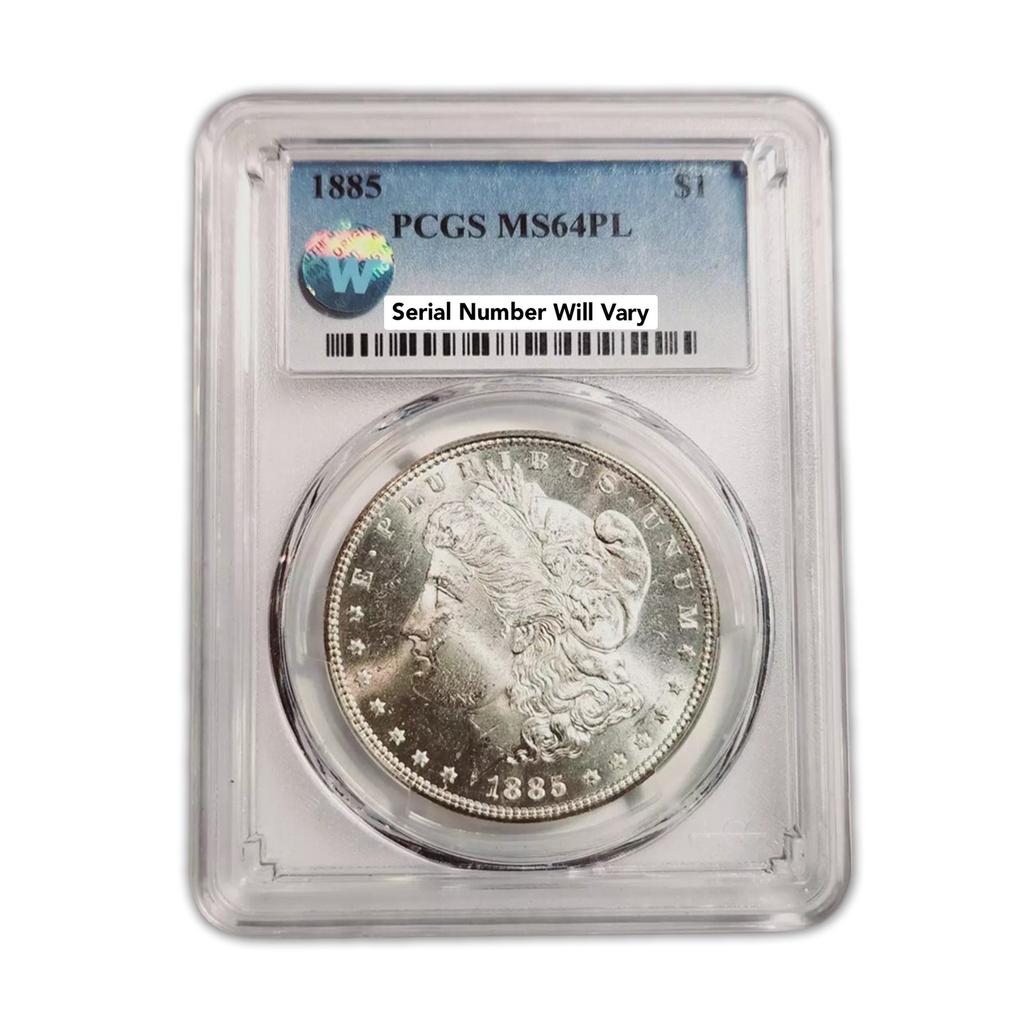 1885 Morgan Silver Dollar Philadelphia - PCGS MS64 PL Sight White