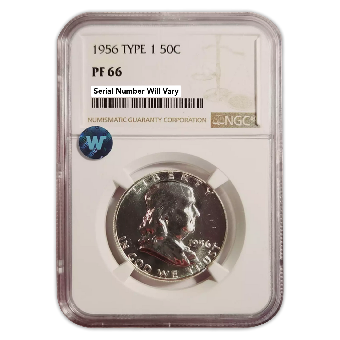1956 Franklin Silver Half Dollar - Type 1 - NGC PF66 Sight White