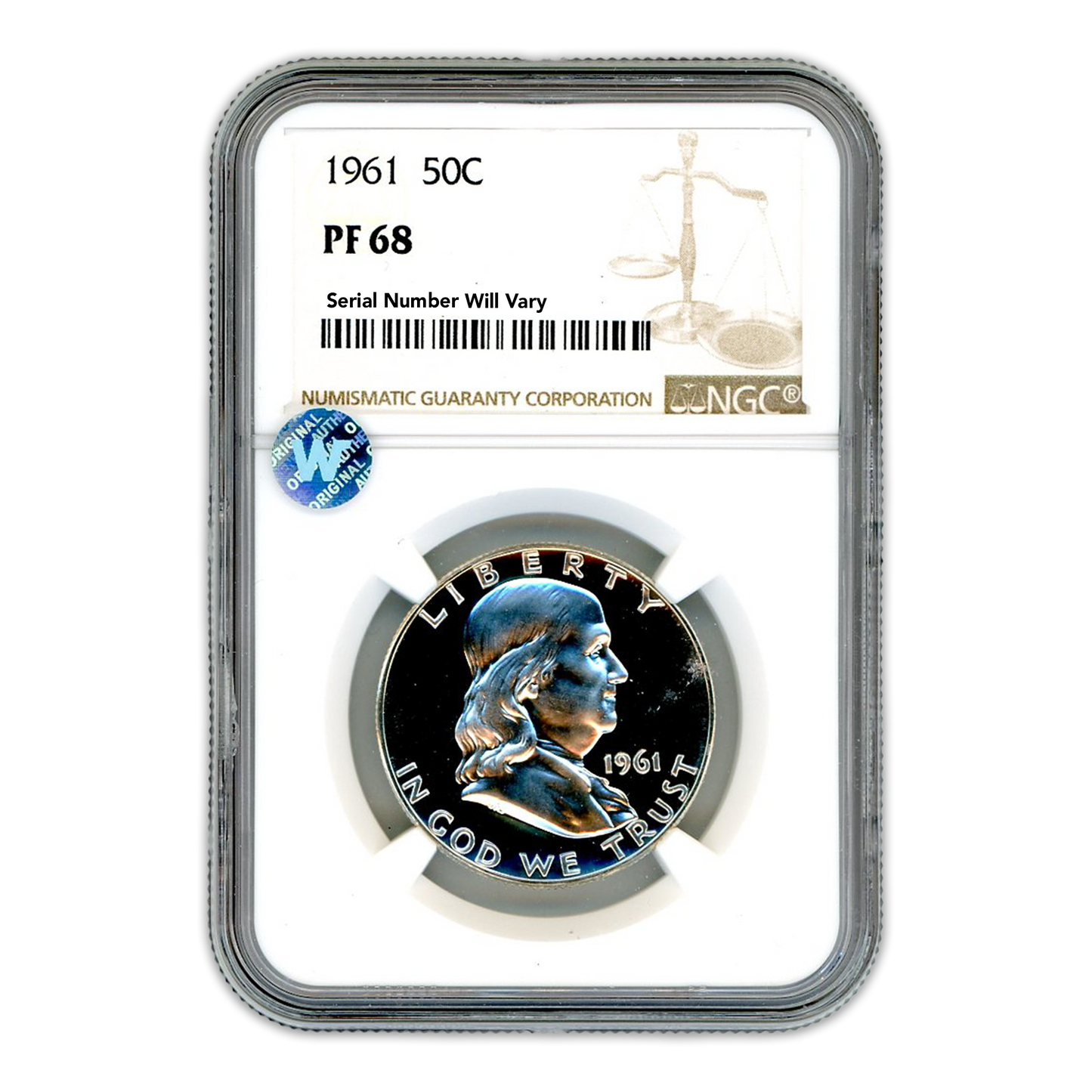 1961 Franklin Silver Half Dollar - NGC PF68 Sight White
