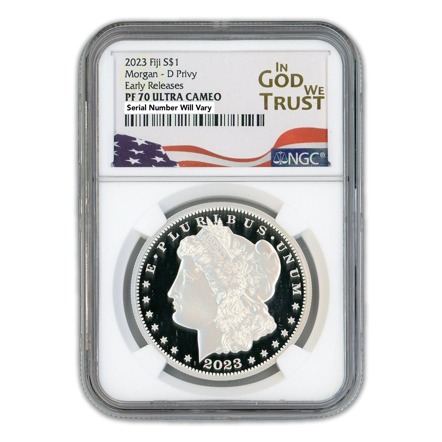 2023-D Morgan $1 Fiji Silver Tribute - NGC In God We Trust Label PF70 Ultra Cameo Early Release