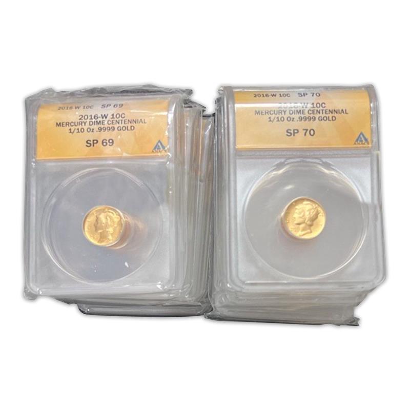 2016 Mercury Dime .999 Gold - 1/10 oz ANACS SP69 - CoinsTV