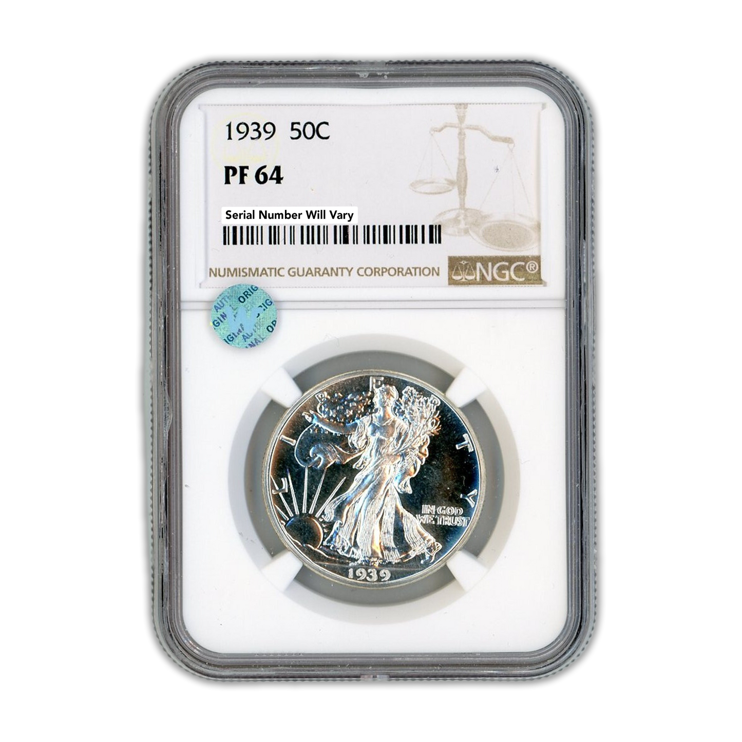 1939 Walking Liberty Silver Half Dollar - NGC PF64 Sight White - CoinsTV