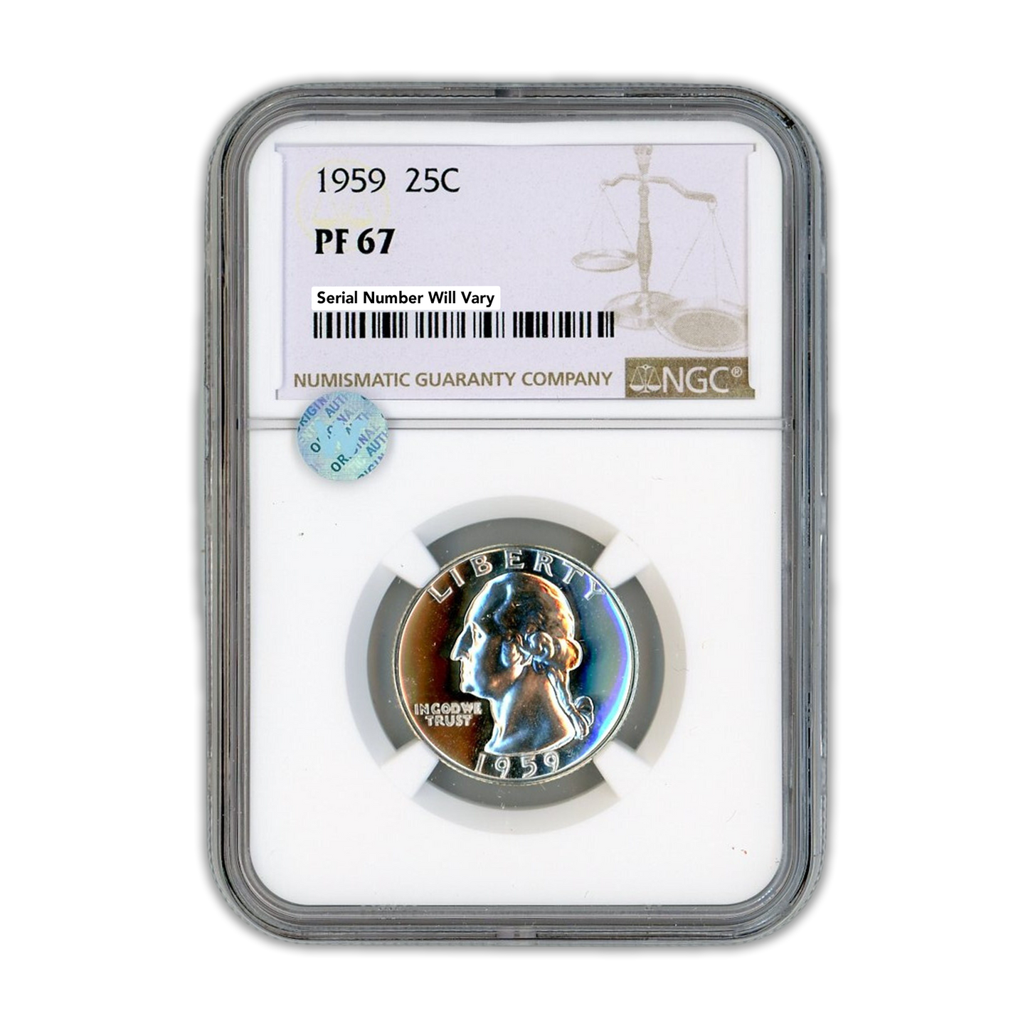 1959 Washington Silver Quarter Philadelphia - NGC PF67 Sight White
