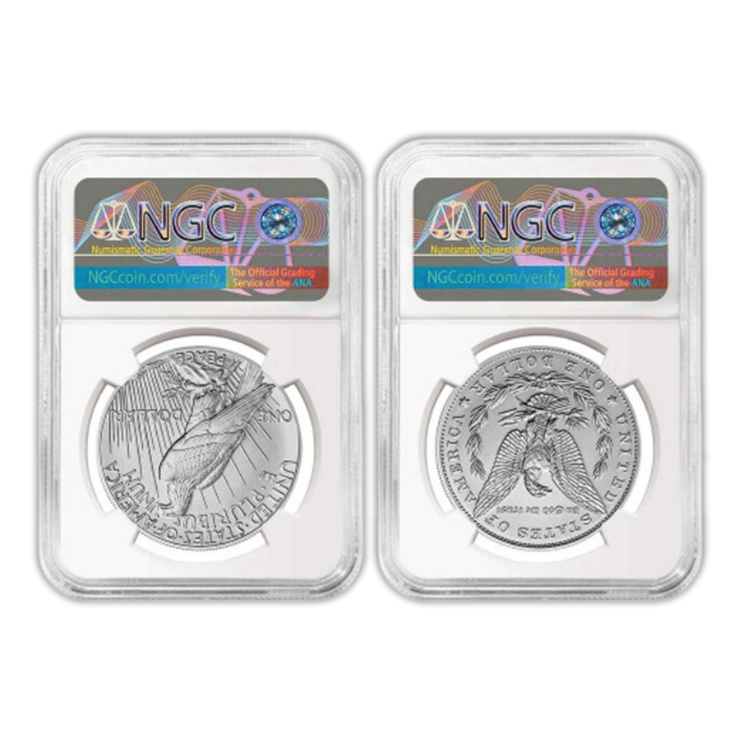 2023 Morgan & Peace Dollar 2 pc NGC MS70 Advanced Release Set