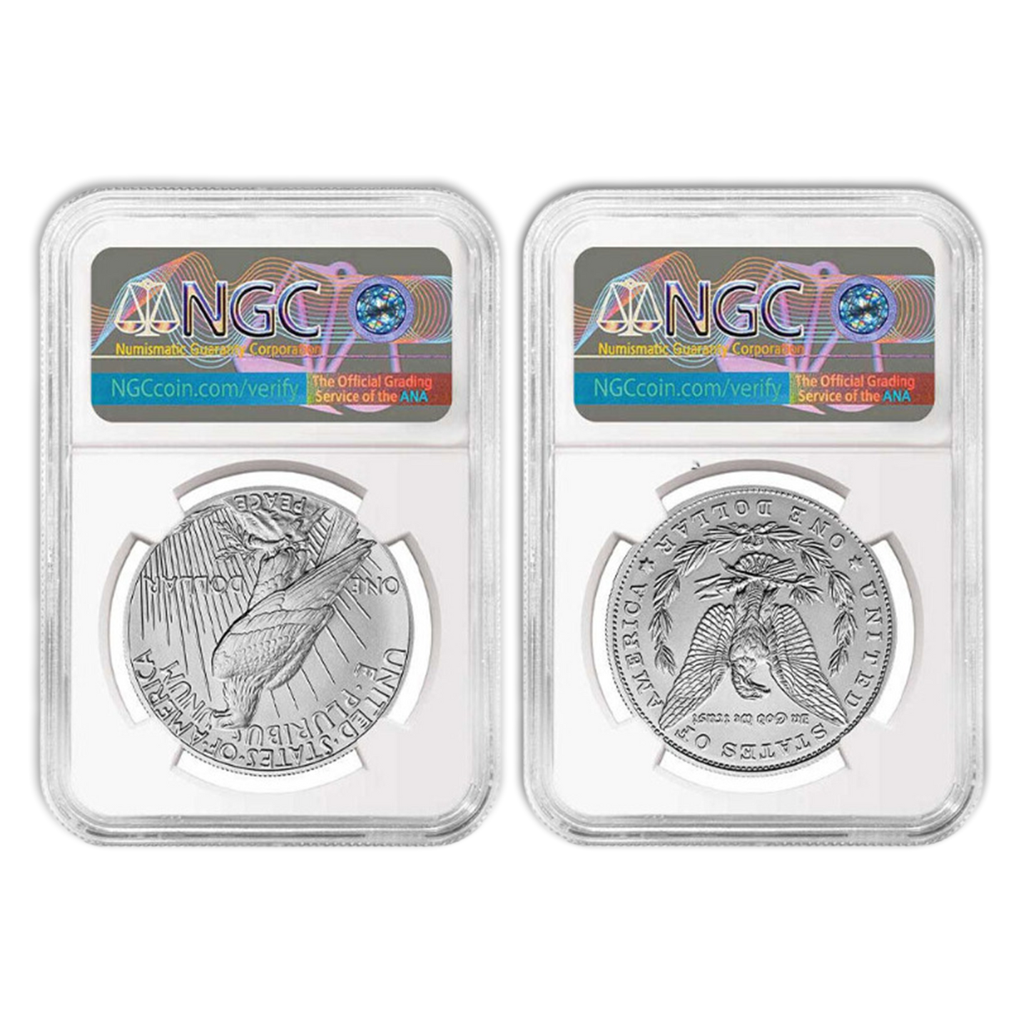 2023 Morgan & Peace Dollar 2 pc NGC MS70 First Day of Issue Set