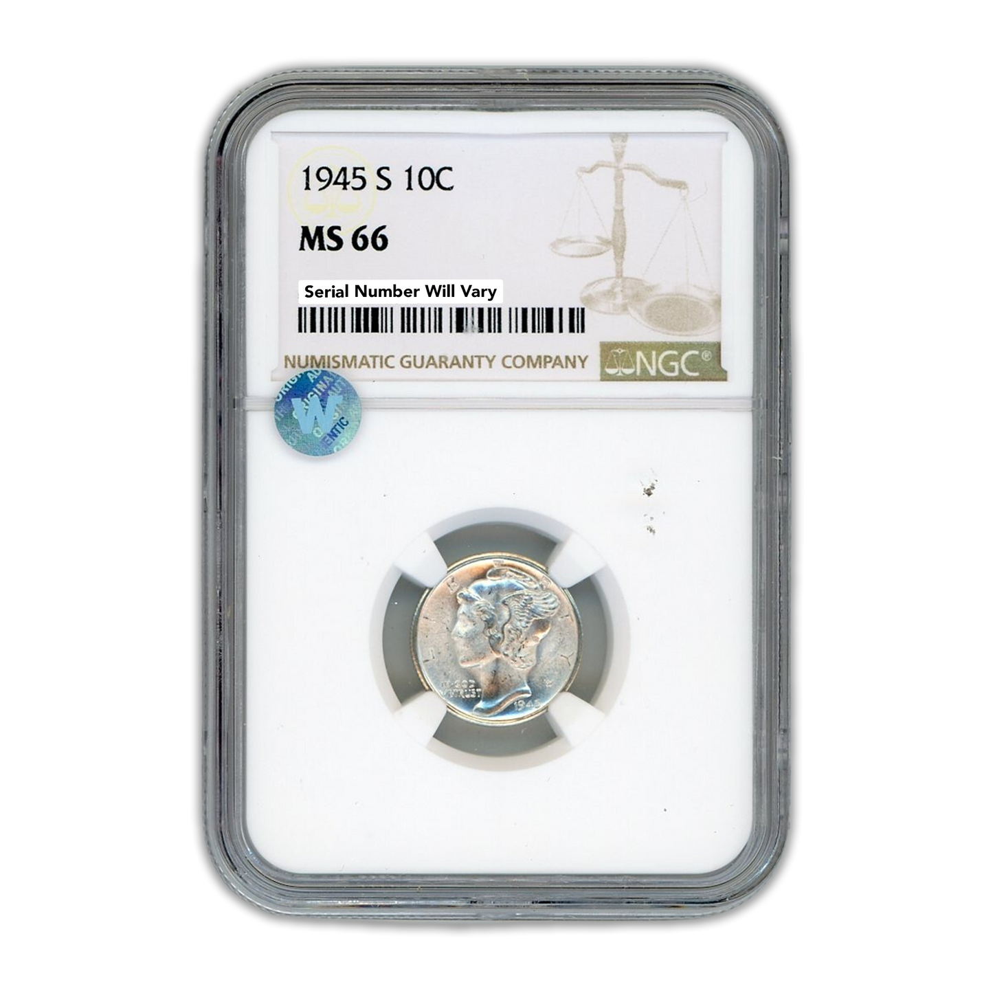 1945 S Mercury Dime - NGC MS66 Sight White - CoinsTV