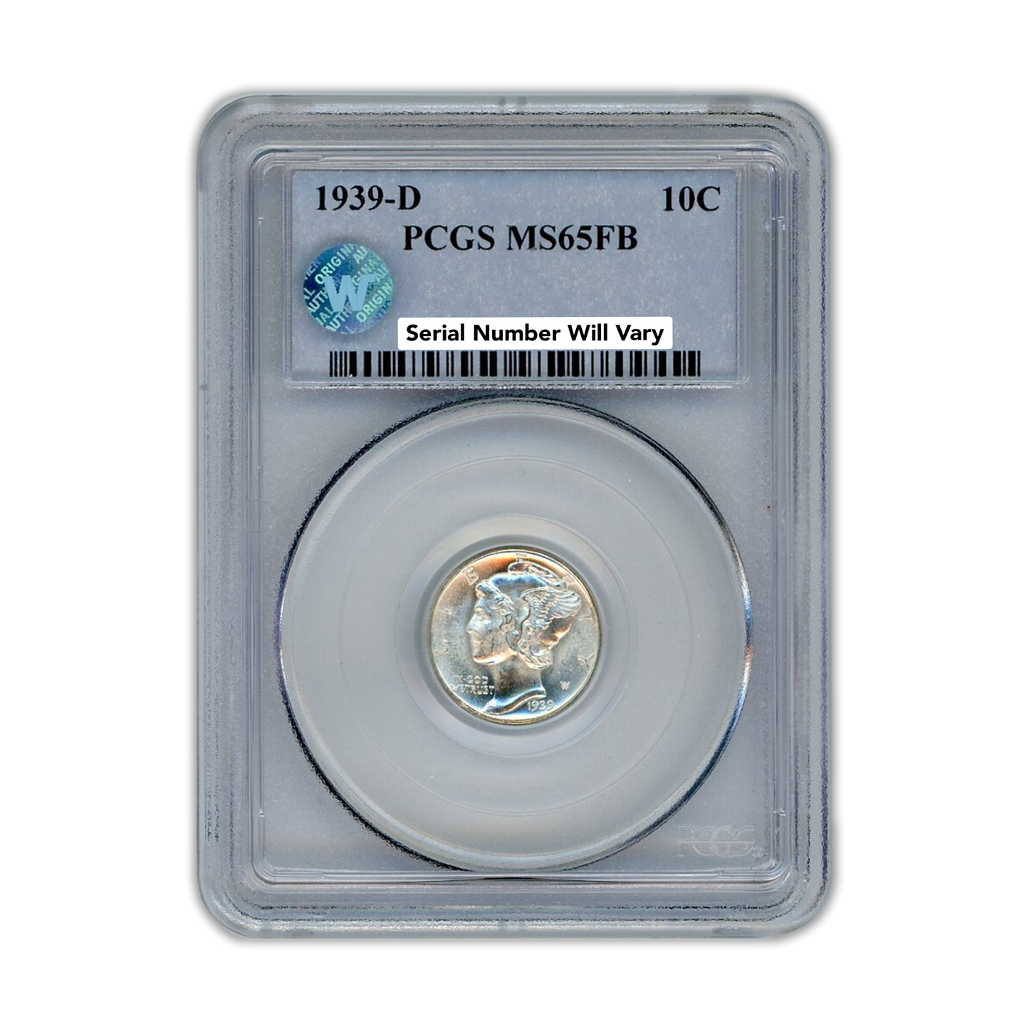 1939-D Mercury Dime - PCGS MS65FB Sight White - CoinsTV