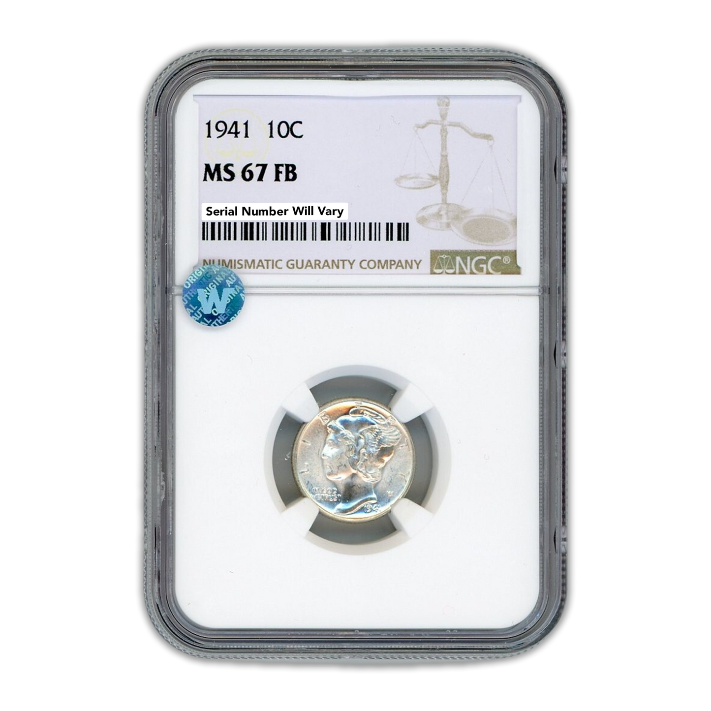1941 Mercury Dime - NGC MS67 FB Sight White