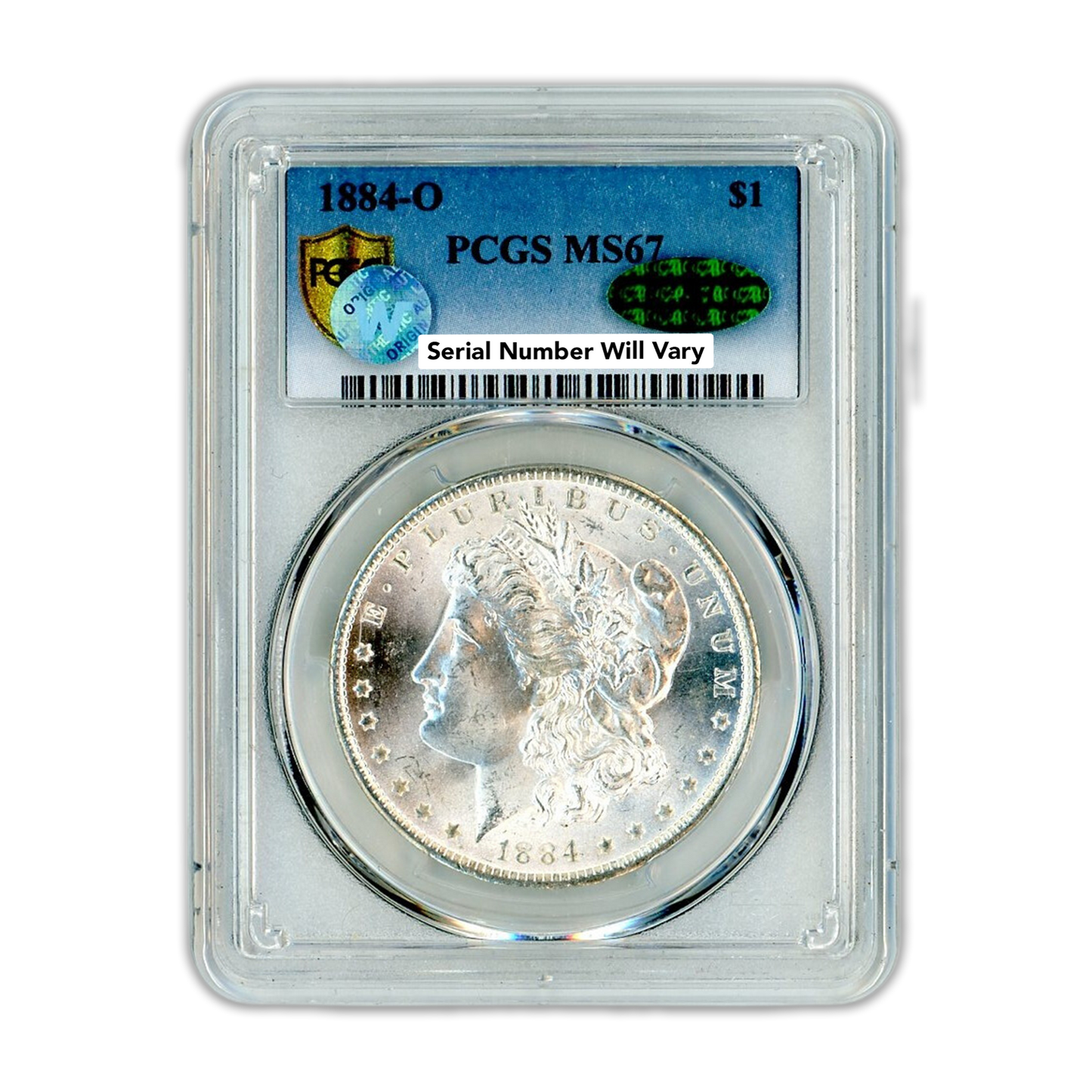 1884-O Morgan Silver Dollar New Orleans - CAC - PCGS MS67 Sight White