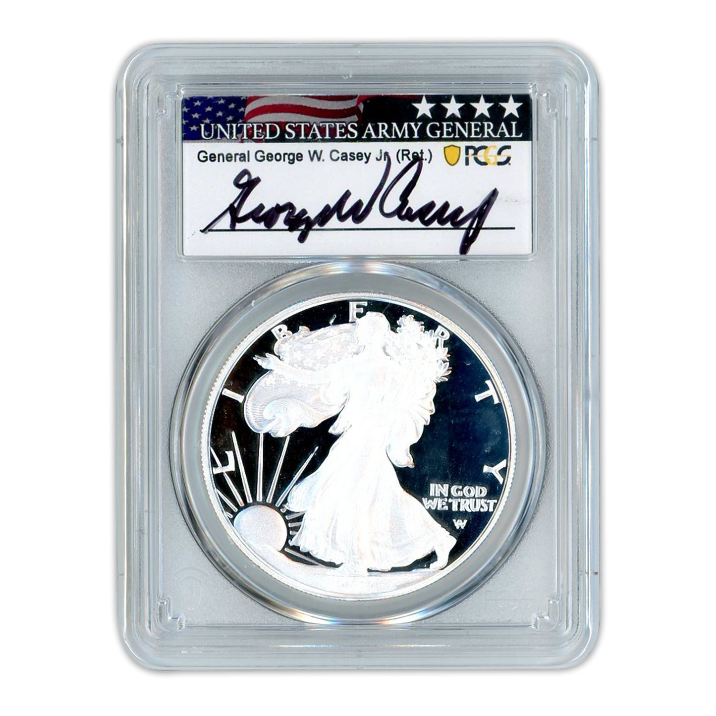 2021-W Silver Eagle General Casey - Type 1 - PCGS PR70DCAM
