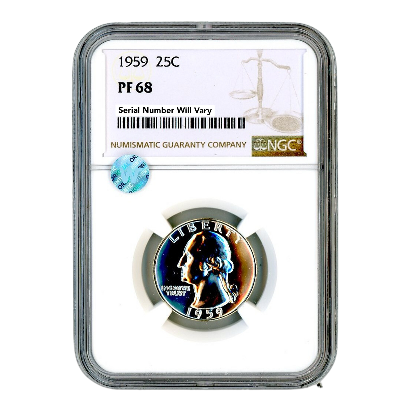 1959 Washington Silver Quarter Philadelphia - NGC PF68 Sight White