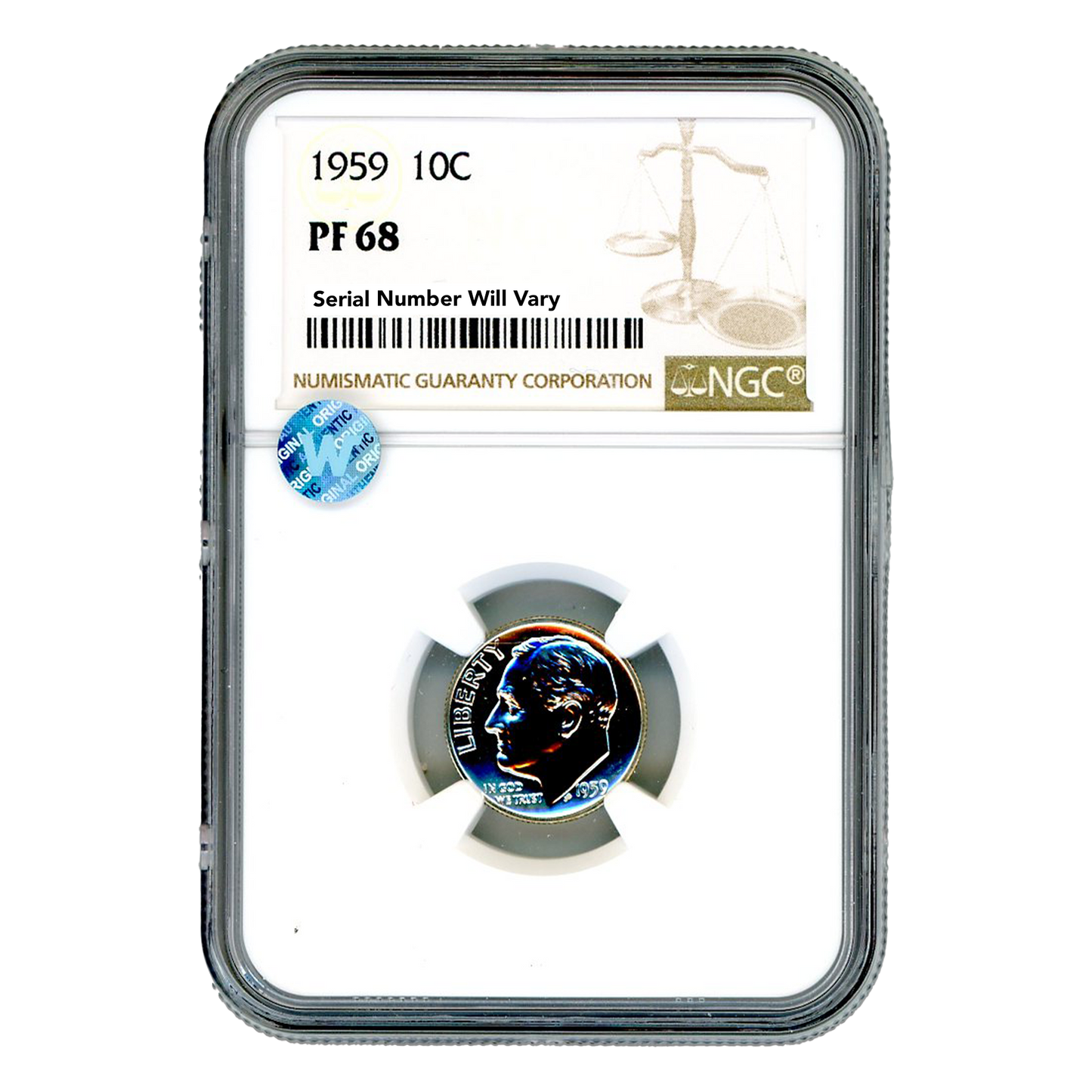 1959 Roosevelt Dime - NGC PF68 Sight White