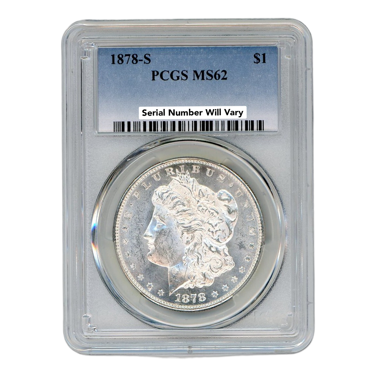 1878 S Morgan Silver Dollar San Francisco - PCGS MS62