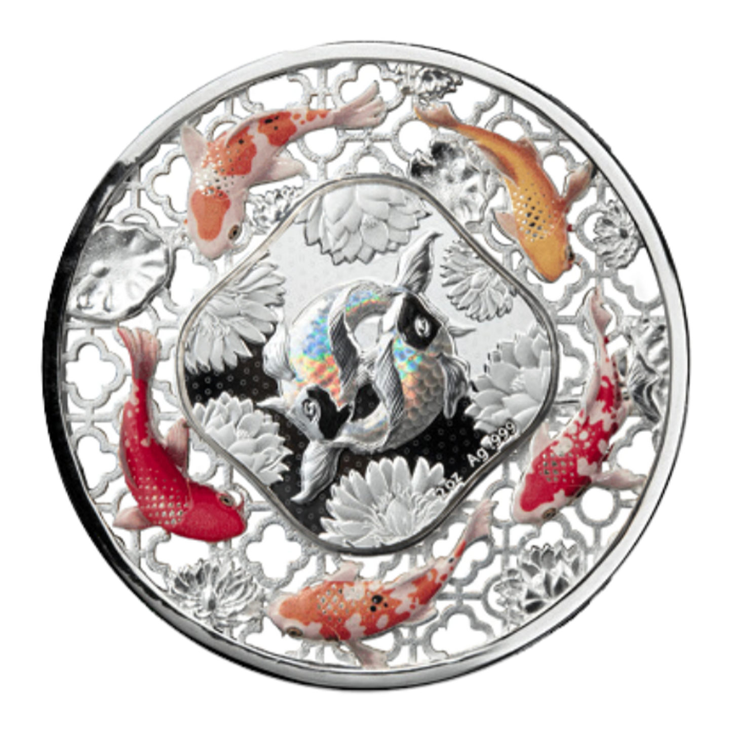 2023 2 oz Solomon Islands Filigree Koi Silver