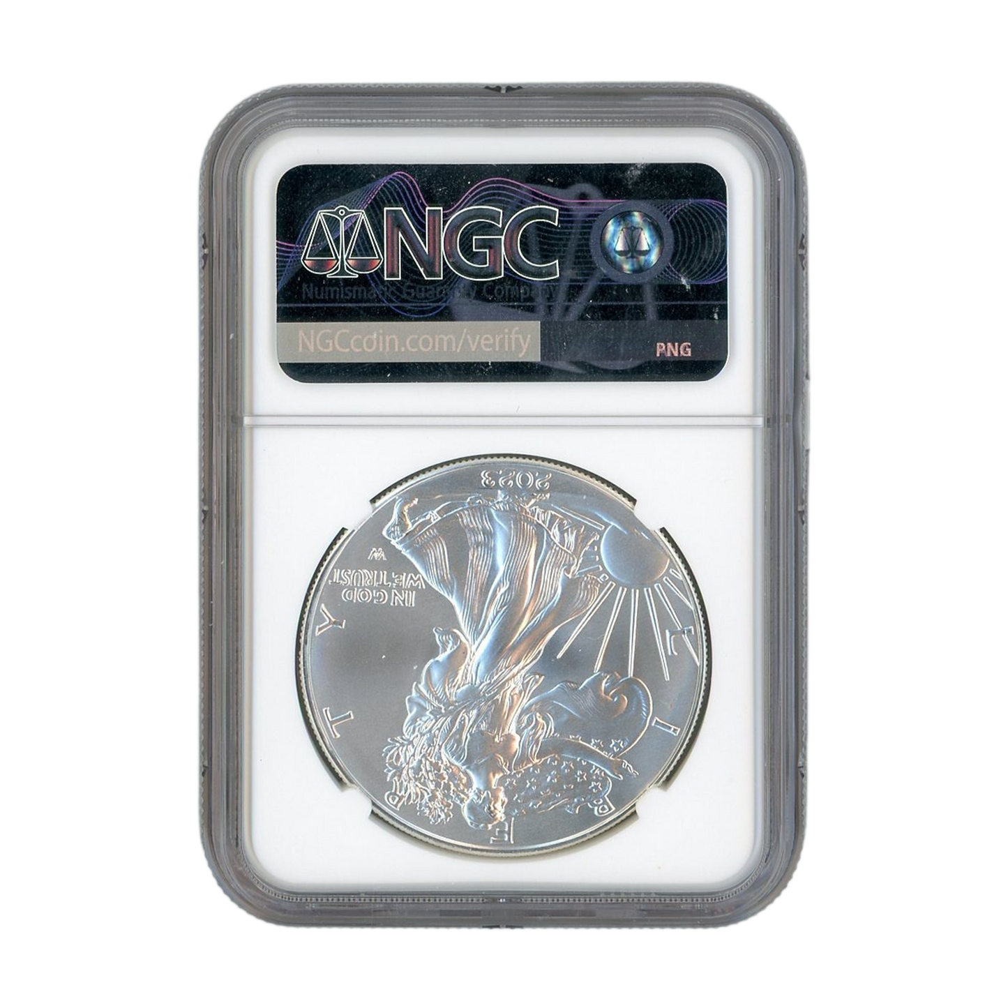 2023 American Silver Eagle - Mint Error- Reverse Struck Thru - NGC MS69 First Day of Issue - CoinsTV