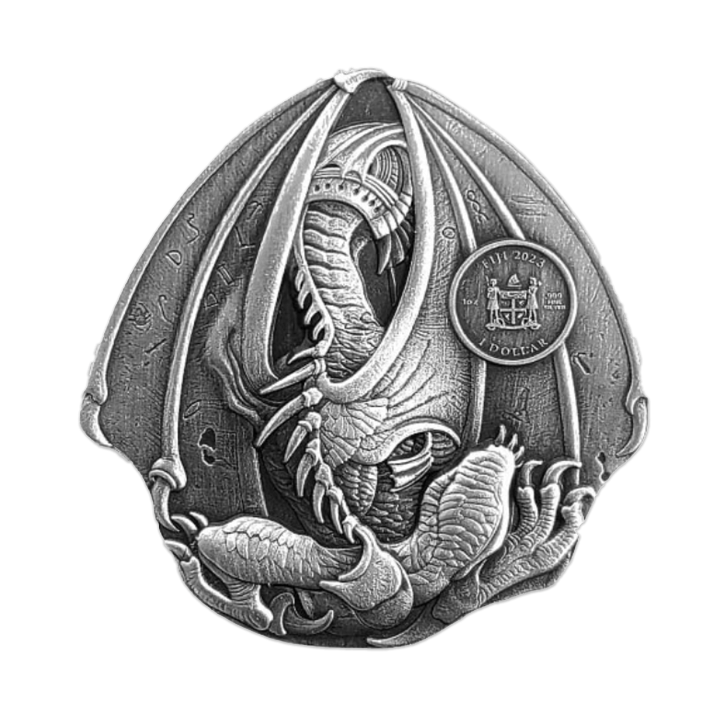 2023 1 oz Fiji Dragons of the World - Egyptian Dragon Silver - CoinsTV