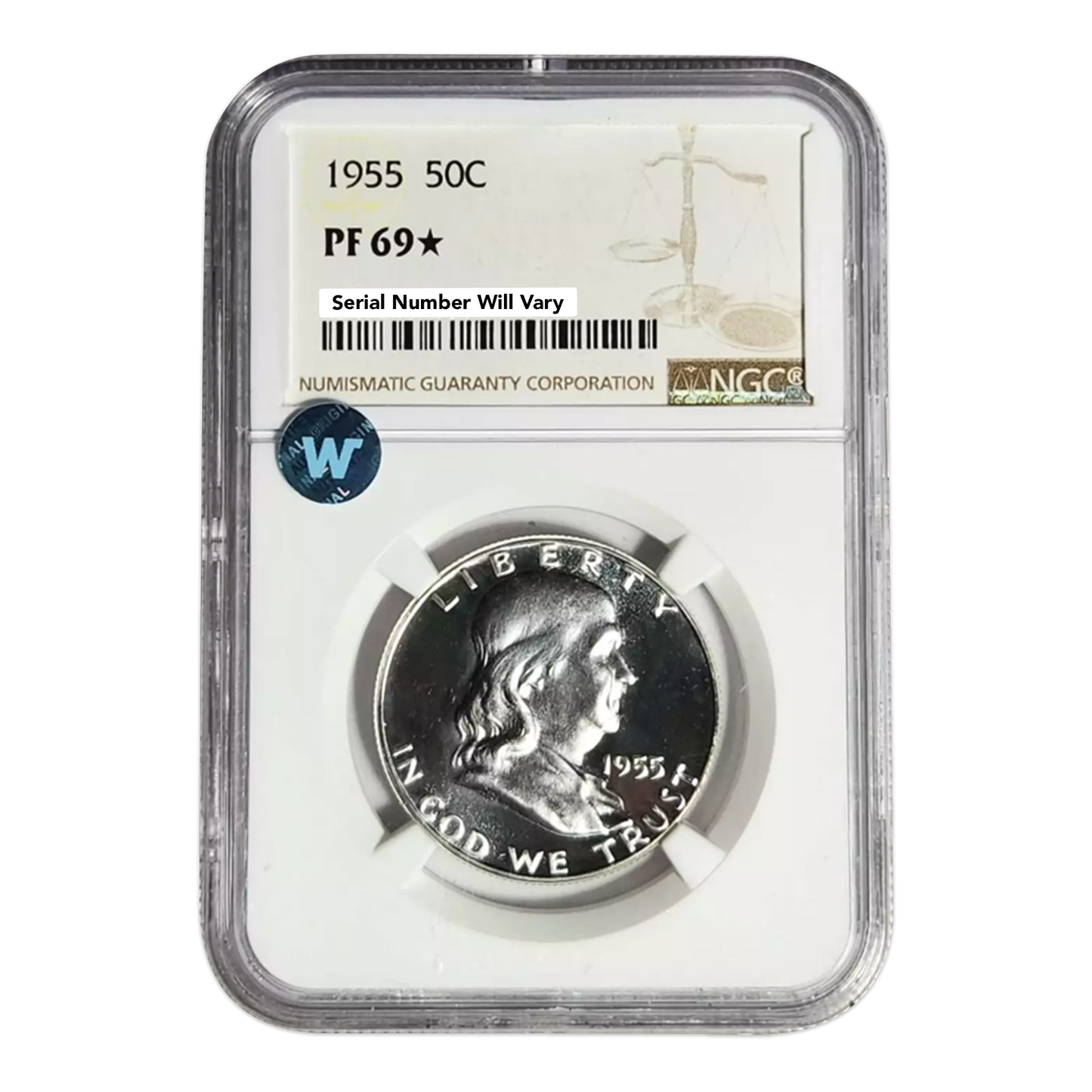 1955 Franklin Silver Half Dollar - NGC PF69 Star Sight White