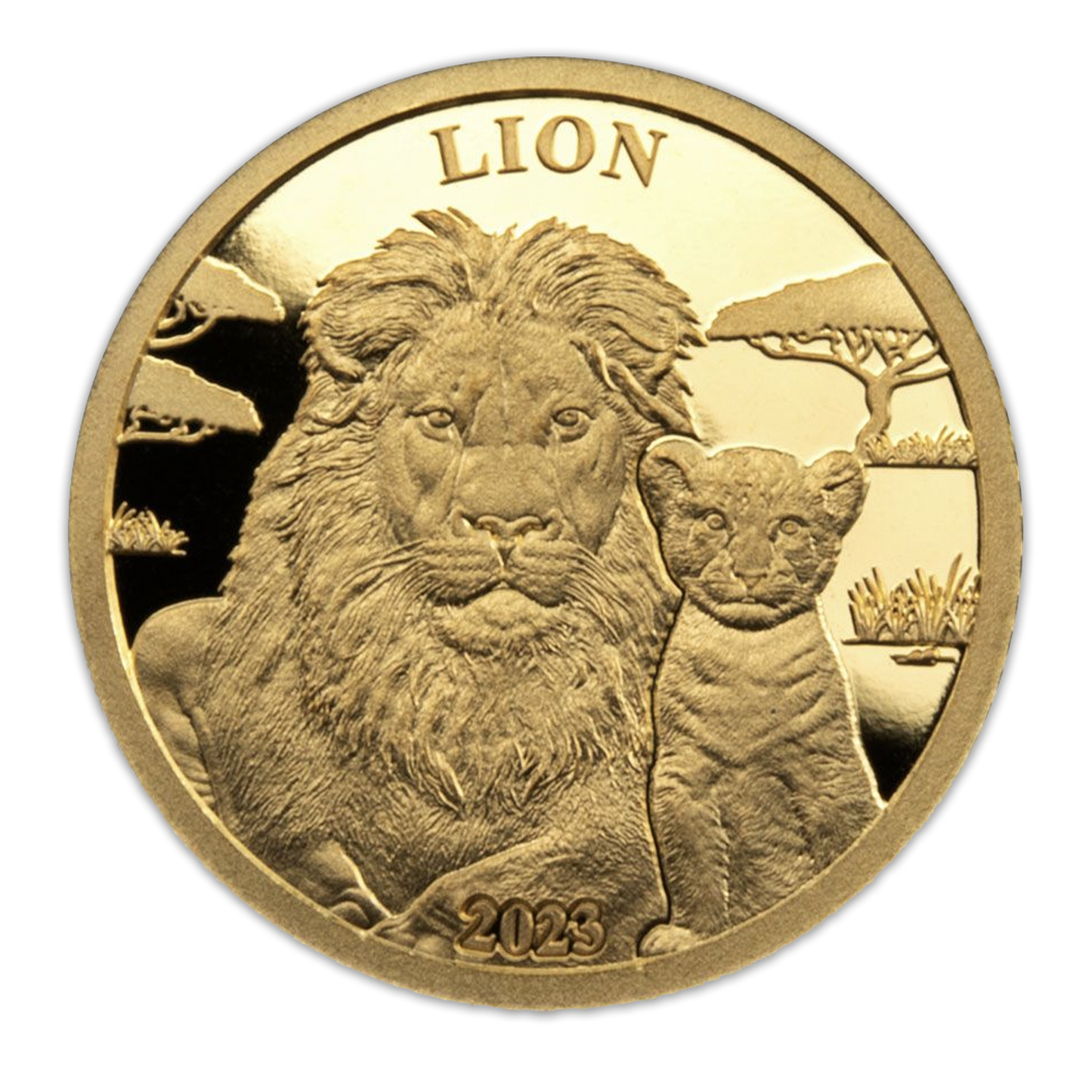 2023 Gold Lion with Cub - 0.5 gram Prooflike
