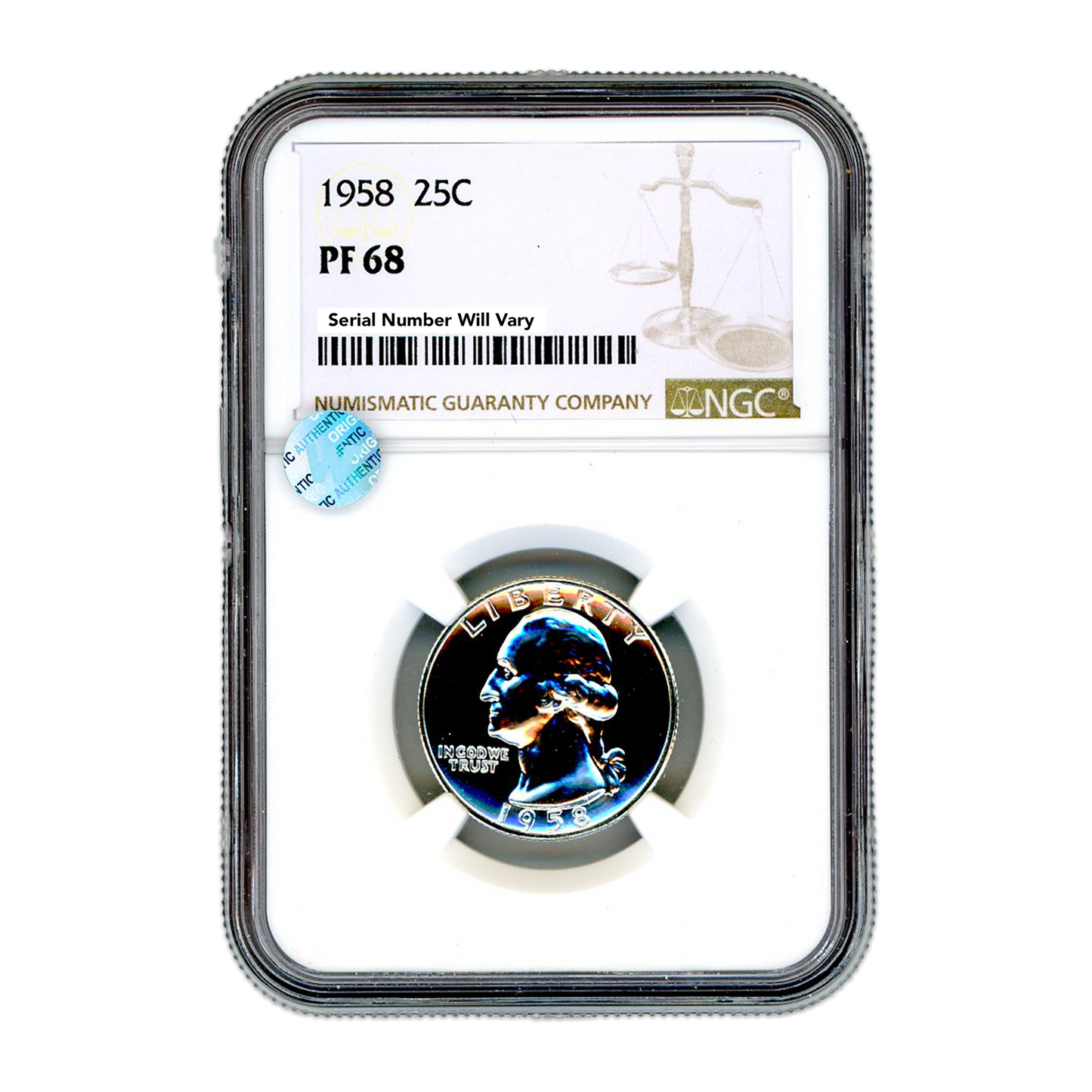 1958 Washington Silver Quarter Philadelphia - NGC PF68 Sight White