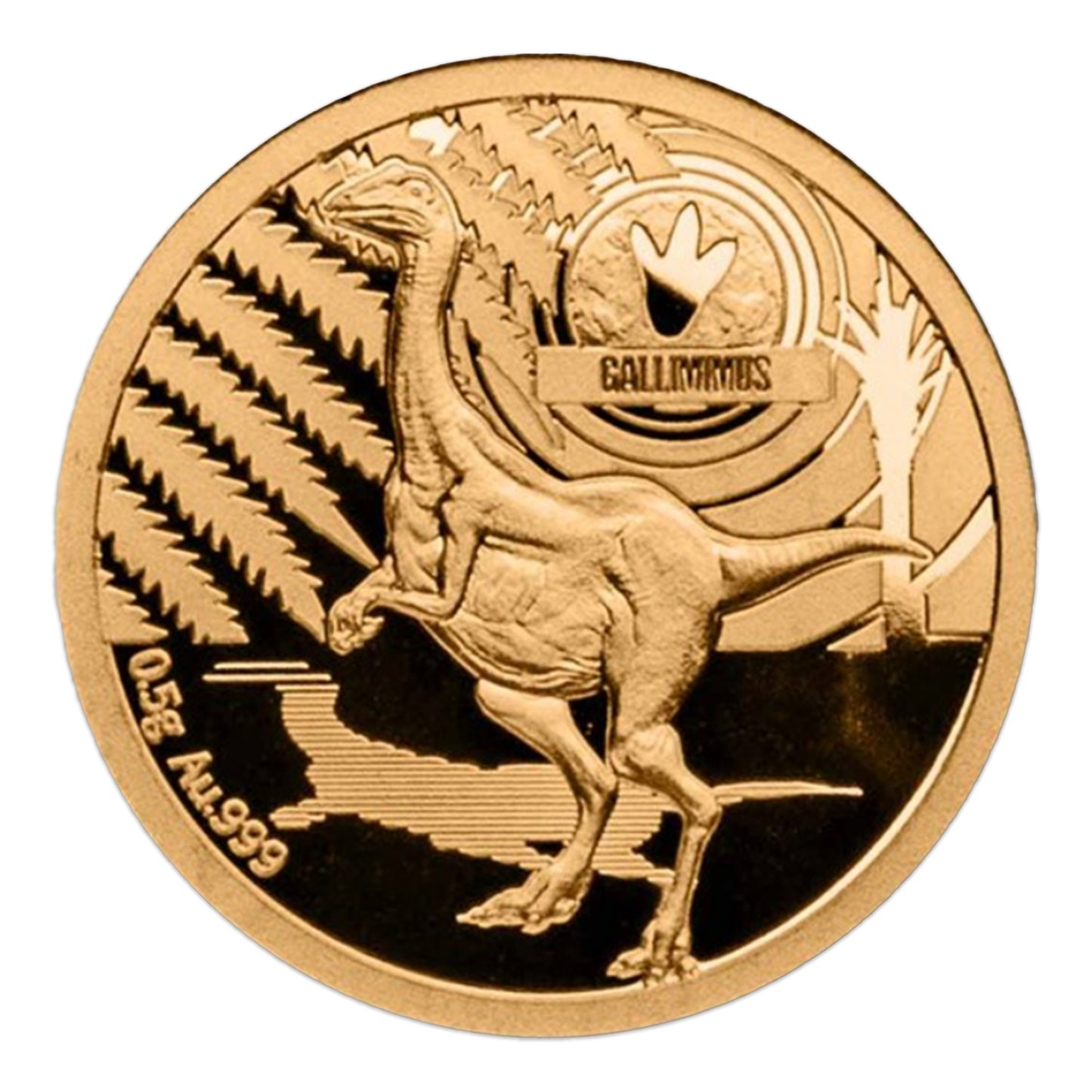 2021 Solomon Islands Age of Dinosaurs Gallimimus 0.5g Gold Proof 1/2 Gram - CoinsTV