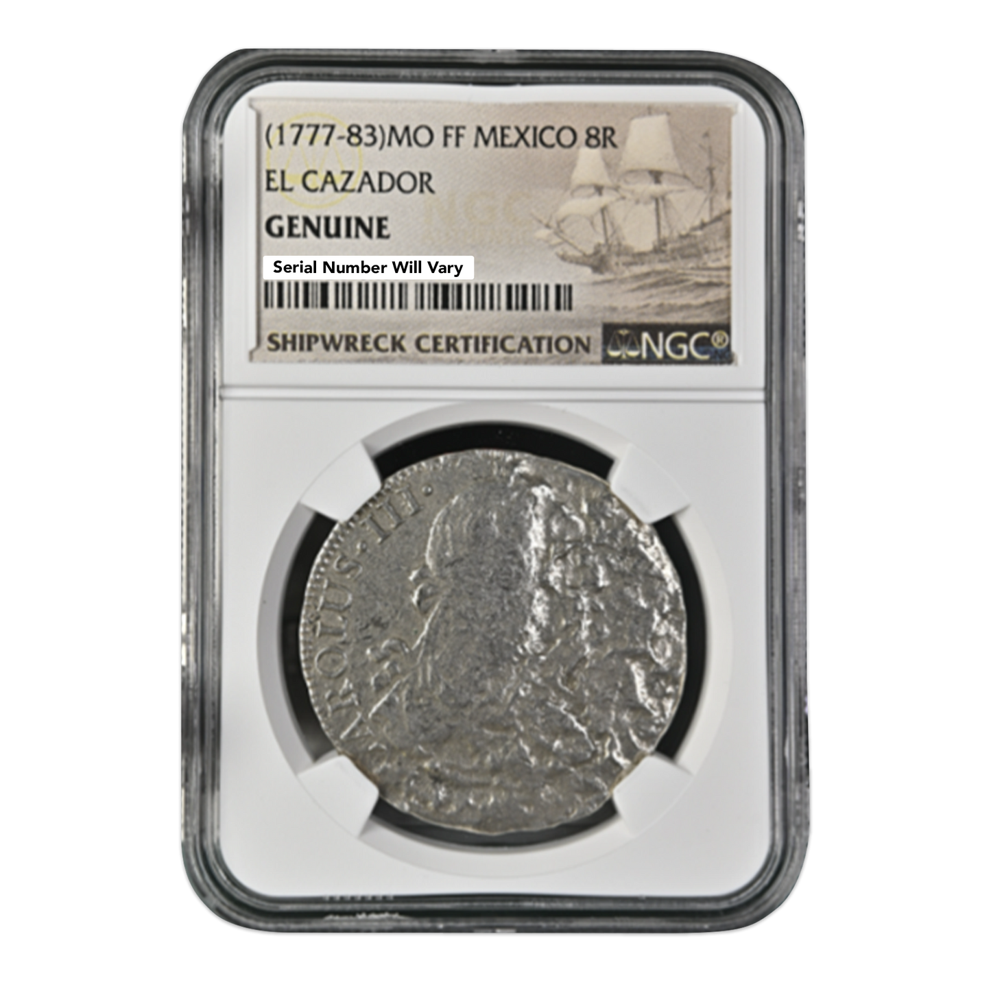 (1772-1783) Mexico 8R Silver El Cazador Shipwreck Coin Genuine - CoinsTV