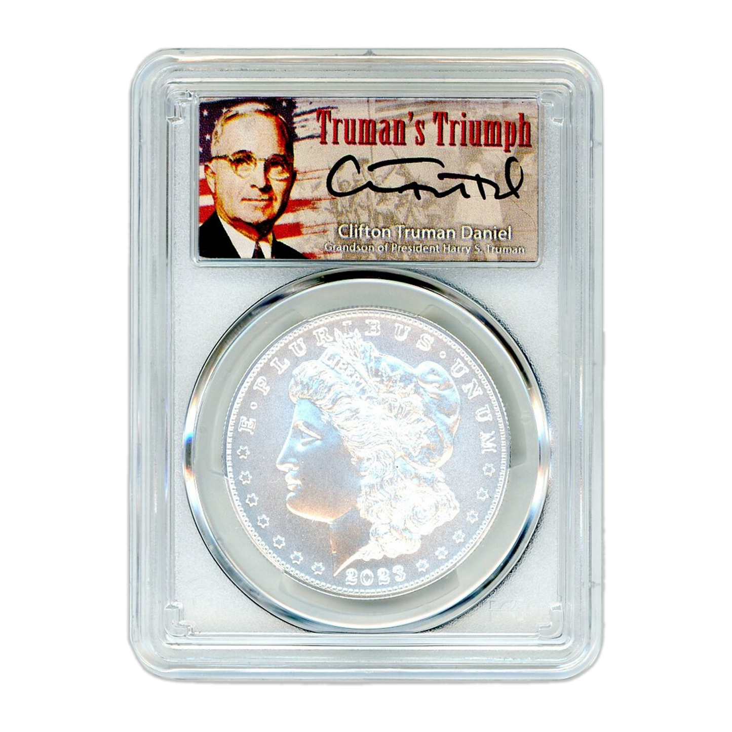 2023 Morgan & Peace Dollar 2 pc PCGS Trumans Triumph MS70 First Strike - CoinsTV