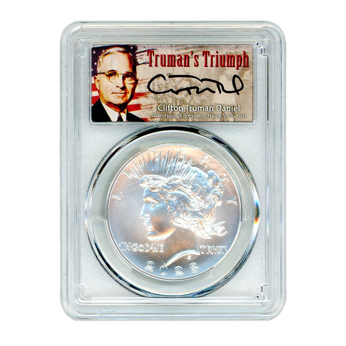 2023 Morgan & Peace Dollar 2 pc PCGS Trumans Triumph MS70 First Strike - CoinsTV