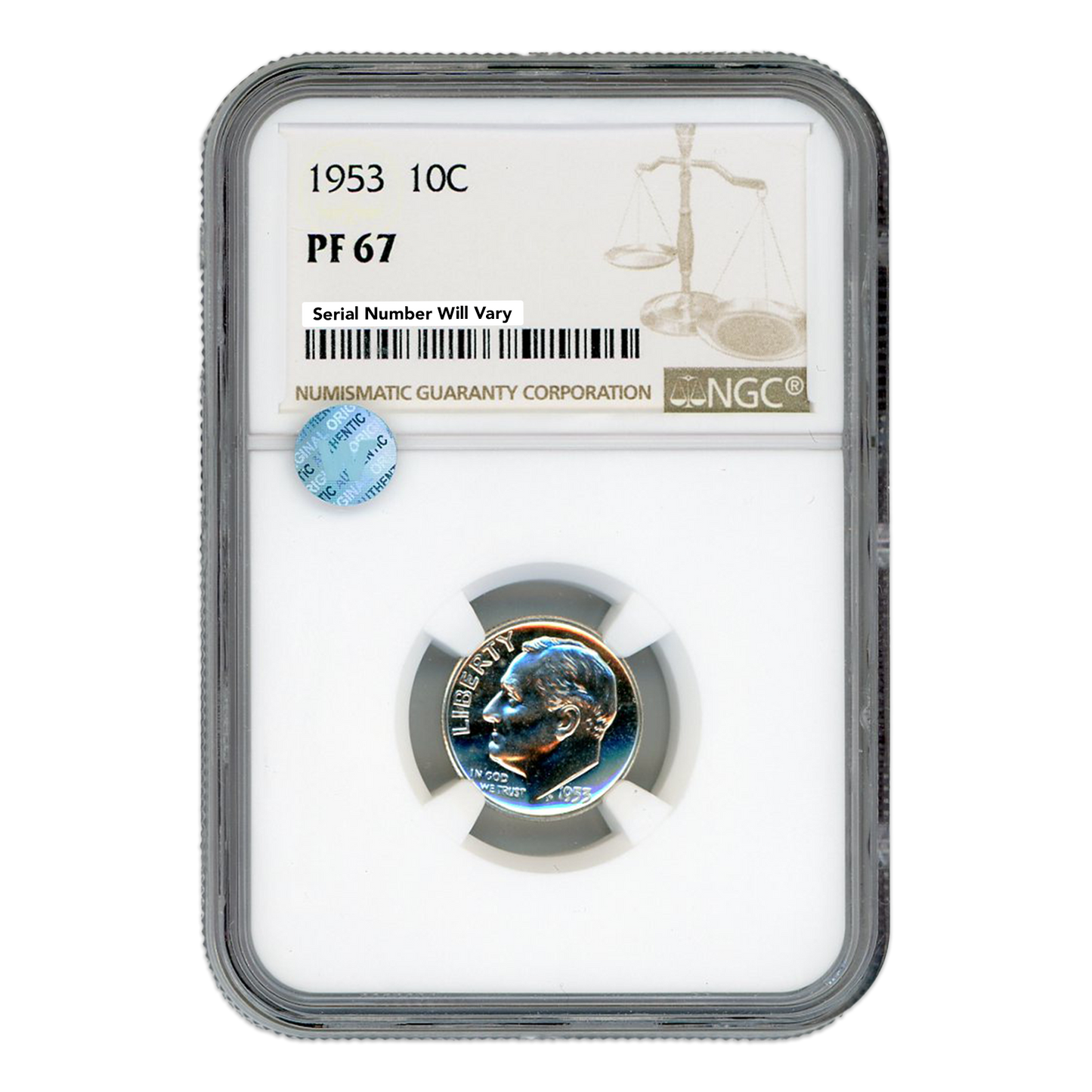 1953 Roosevelt Dime - NGC PF67 Sight White