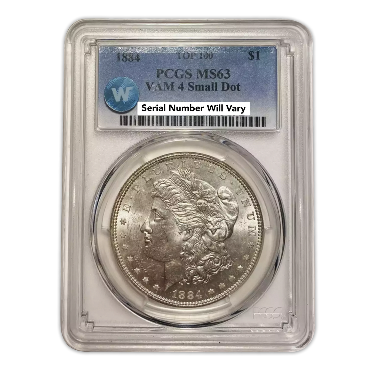 1884 Morgan Silver Dollar Philadelphia - VAM 4 Small Dot - PCGS MS63 Sight White