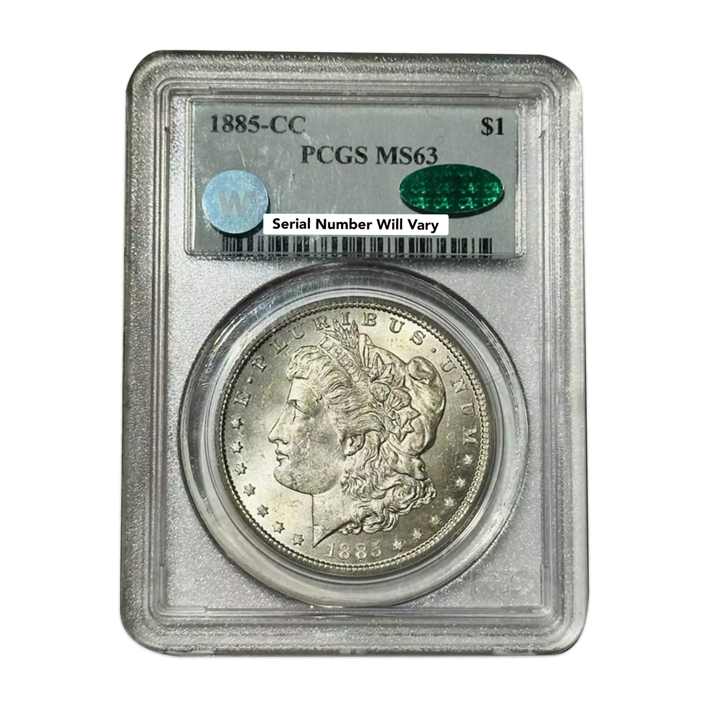 1885-CC Morgan Silver Dollar Carson City - CAC - PCGS MS63 Sight White