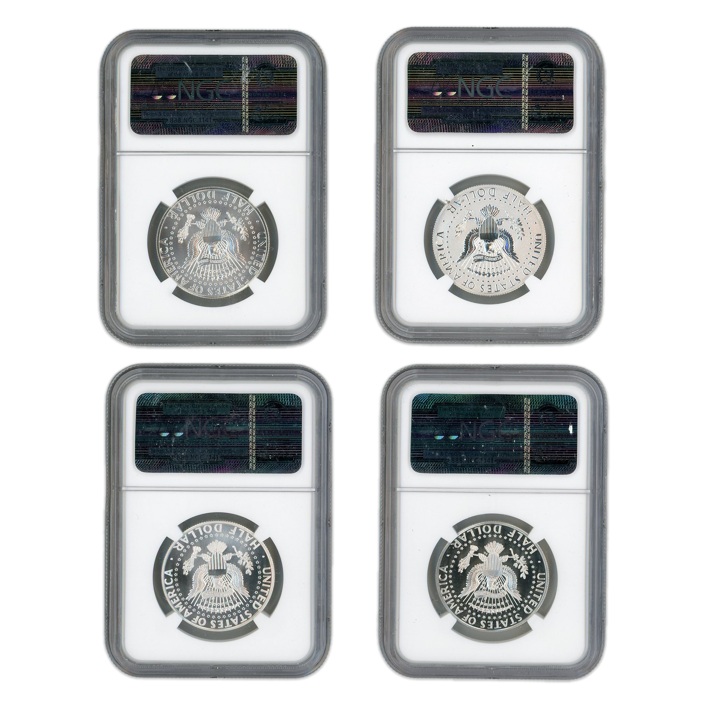2014 Kennedy Silver Half Dollars - High Relief Early Releases - 4 pc Anniversary Set - NGC PF70 - CoinsTV