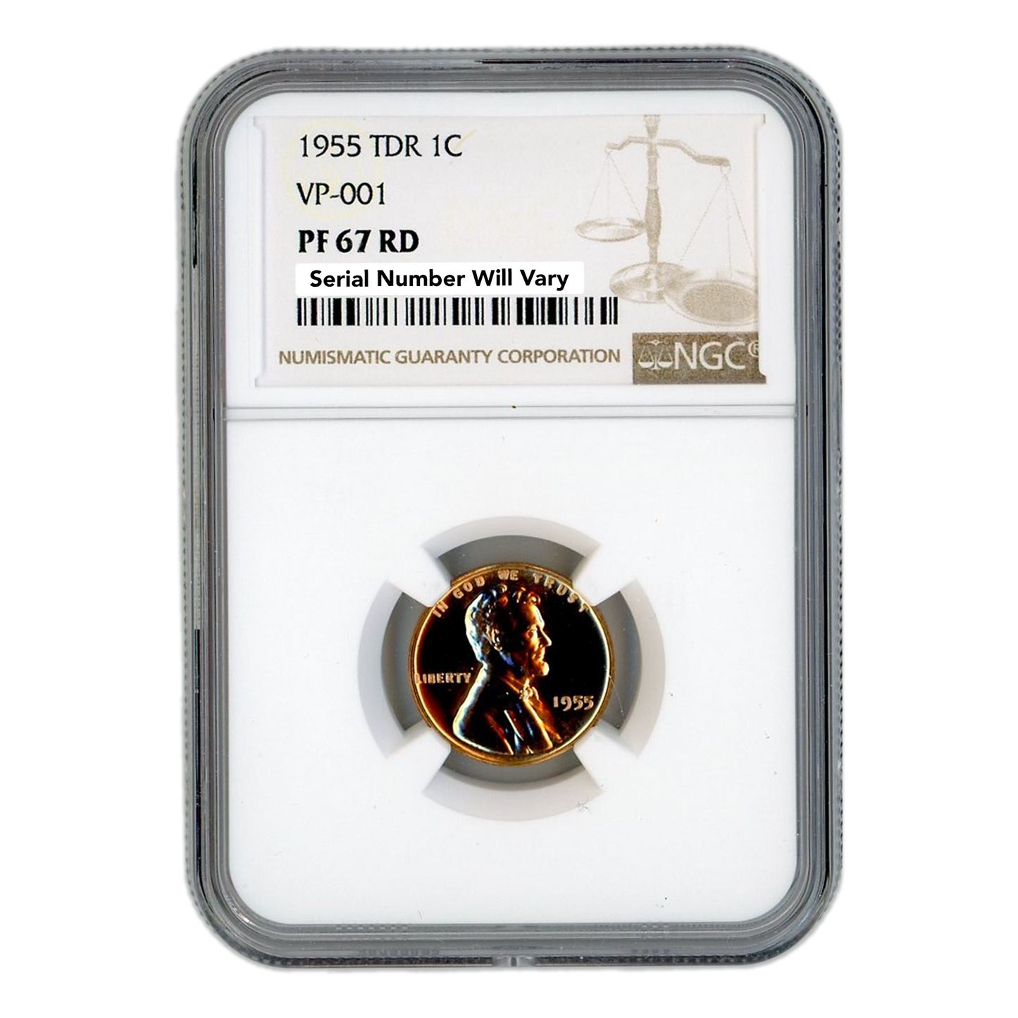 1955- Lincoln Wheat Cent - NGC PF67 RD TDR