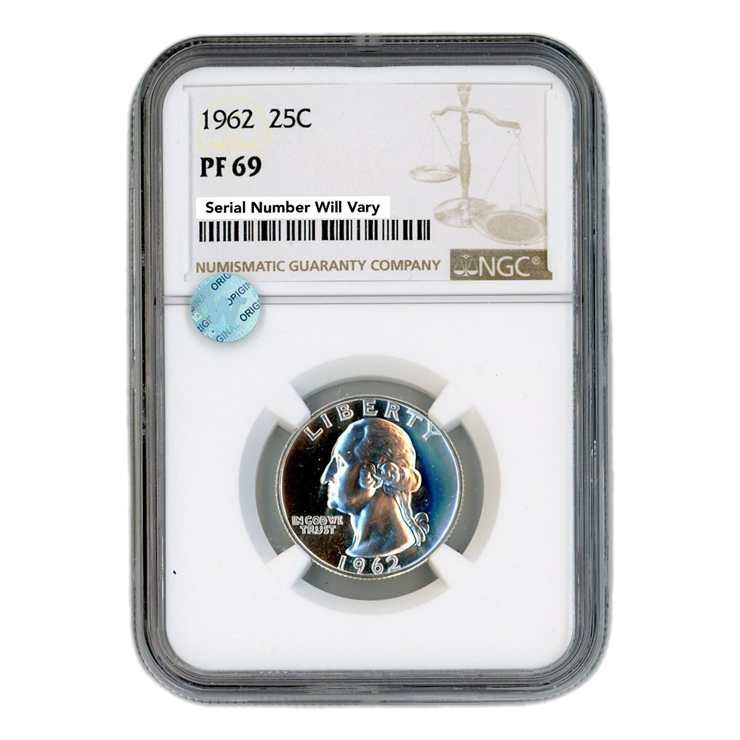 1962 Washington Silver Quarter Philadelphia - NGC PF69 Sight White